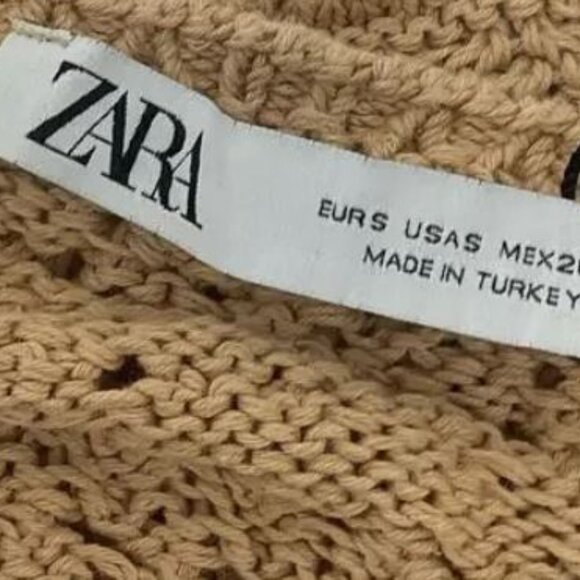 ZARA~ Boho Brown Crochet Crop HalterTop ~Size Small - Picture 5 of 5